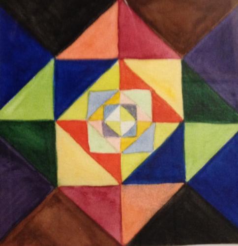 Titel: 2018 - 1Format: 12cm x 12cmTechnik: Aquarell